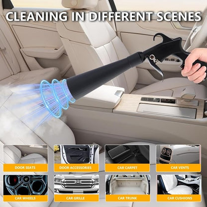 Tornado Detailing Car Cleaning Gun with Metal Nozzle | Interior Drying Air Gun | High Pressure Blower Gun | Car Cleaning Kit for Swiftly Removing Dirt and Dust with Air Flow