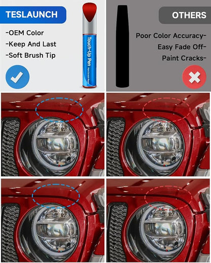Touch Up Paint Compatible with Jeep Exact Match Touch Up Paint Car Scratch Repair (Deep Cherry Red Crystal Pearl(PRP/JRP) Compatible with Cherokee/Compass/Grand-Cherokee/Patriot)