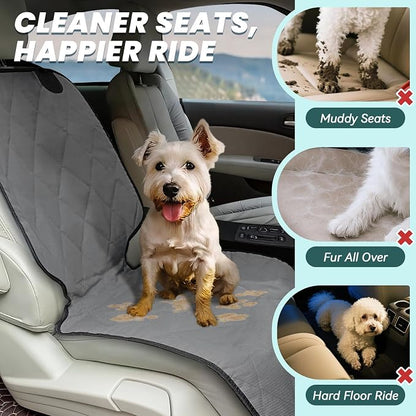 VIVAGLORY Dog Front Seat Cover Seatflex Car Seat Protector for Dog, Car Cover for Pet, Front Single Bucket Captain Chair Protector, Standard, Grey, 2Pack