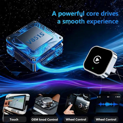 2 in 1 CarPlay Adapter for Toyota Grand Highlander 2024 2025 2026, CarPlay Wireless Adapter with Auto Reconnect Fast Pairing Bluetooth Connection Compact USB Dongle
