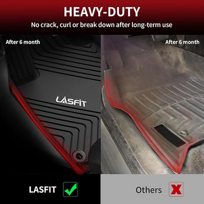 LASFIT Floor Mats for Honda Accord Sedan 2026 2025 2024 2023 (Gasoline & Hybrid), All Weather Protection Custom Fit Anti-Slip TPE Floor Liners,1st & 2nd Row, Black
