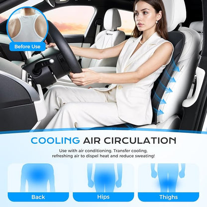 Coverado 12V-24V Ventilated Cooling Car Seat Cover Front Seat, Upgraded 3 Adjustable Wind Speeds Long Lasting Coolness Summer Driving Seat Cushion Universal Fit for Car SUV Truck, Classic Black