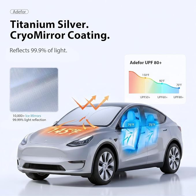 Upgraded Windshield Sun Shade for Toyota Tacoma, Trucks, Sedans & SUVs [Nano Ice-Crystal Cooling, 99.9% Sun Protection] Foldable Sunshade with Storage Bag, Car Accessories, S (59 x 29 in)
