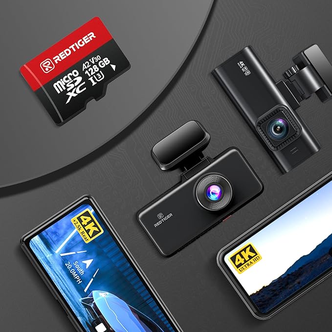 REDTIGER High Speed 128GB Micro SD Card with Adapter, microSDXC UHS-I Class 10, U3, V30 A2, Support for Dash Cam and 4K Video Recording, Compatible with F7NP-V07&F9&F7NT-V04&F17&VP20&A4&F17PLUS