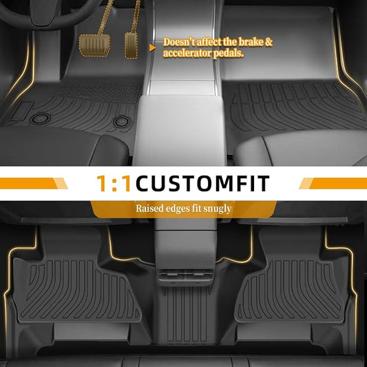 Floor Mats for Chevy Suburban 2015-2020, for GMC Yukon XL(with 2nd Row Bench), 7 Seats, 1st & 2nd & 3rd Row &Cargo Mat, TPE Non-Slip Waterproof Summer Winter Chevrolet Suburban Car Accessories