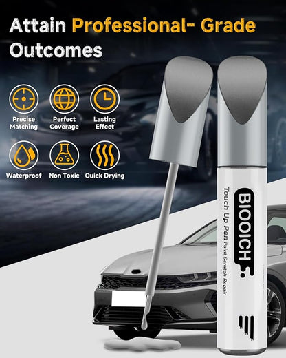 Touch Up Paint Pen Exact Color Match Car Chip and Scratch Repair (for Kia, Titanium Silver(IM))