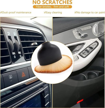 QUAAM 3PCS Car Interior Cleaning Tool, Car Cleaning Brush Interior Dust Collectors,Car Interior Cleaning Tool Brush, Dust Brush