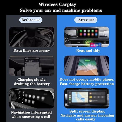 3-in-1 Car Adapter (2026 Model), 3 in 1 Adapter Plug and Play, Plug and Play, Stable Connection, No Delay for Car Play&Android Auto (B, for Android)
