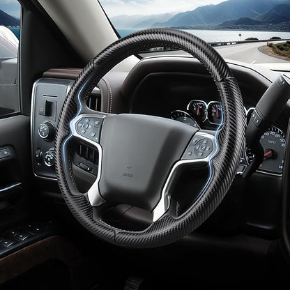 Steering Wheel Cover for Chevy Silverado 1500 2014-2018/2500 2500HD 3500 3500HD 2015-2019/ 4500HD 5500HD 6500HD 2019-2024/ Suburban Tahoe 2015-2020/ Traverse 2018-2023 Chevrolet