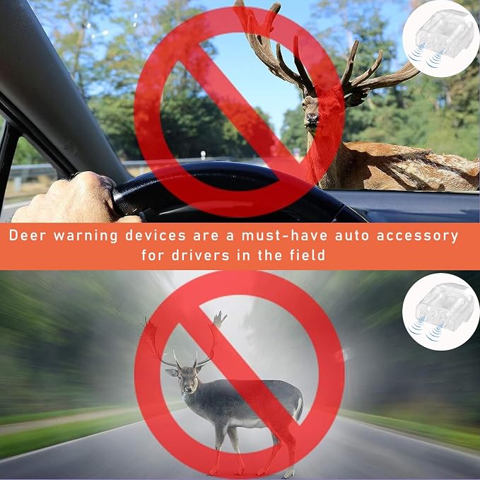 Dickno 6 PCS Deer Whistles for Car, Automotive Deer Warning Whistle Devices, Animal Warning Devices Avoids Collision, Universal Animal Alert Accessories for Vehicles (White)