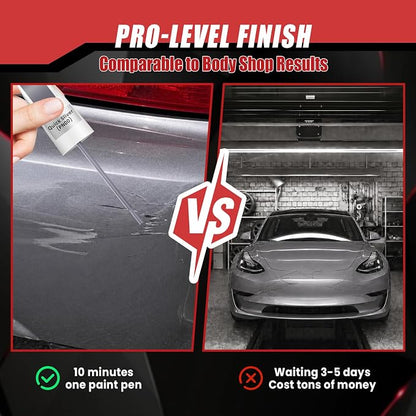 Touch Up Paint for Cars (Quicksilver PN00), Compatible with Tesla Model Y/3, 0.4 fl oz Color Accurate 2-in-1 Car Paint Scratch Repair Pen, Seamless Match, Easy to Use, Long-Lasting