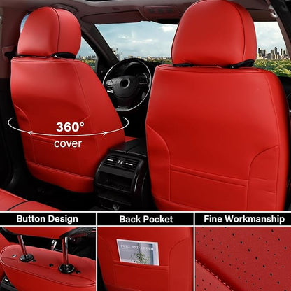 Coverado Car Seat Covers, Car Seat Covers Front Seats, 2-Pack Front Seat Cover, Nappa Leather Waterproof Seat Covers, Car Seat Protectors, Automotive Seat Covers Universal Fit for Most Vehicles