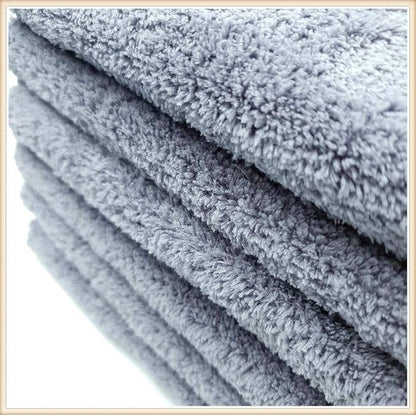 Kingsheep Edgeless Microfiber Towel Car Drying Wash Buffing 6Pack 16"x16" Ultra Plush 450gsm Detailing Cloth (Gray)