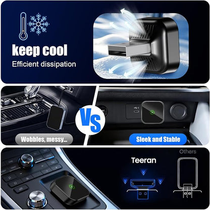 2-in-1 Mini Wireless CarPlay Adapter for Apple iPhone & Android Auto Adapter,2025 Upgrade Wired to Wireless,Plug & Play, Fast Stable Connection Car Play for iOS 10+/Android 11+,USB-A/Type-C Cable