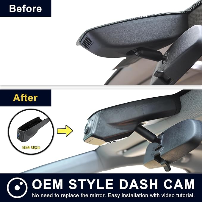 Mangoal Front 4K & Rear 1080p Dash Cam for GMC Terrain 2018-2024(Model B), SL SLE SLT AT4 Denali, Model A & Model B Have Same Models Years but Vehicle Sensor Cover are Different, Free App, 128GB Card