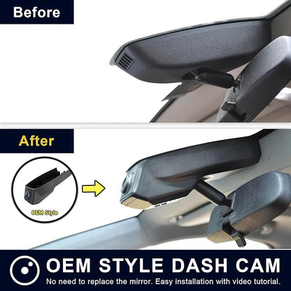 Mangoal Front 4K & Rear 1080p Dash Cam for GMC Terrain 2018-2024(Model B), SL SLE SLT AT4 Denali, Model A & Model B Have Same Models Years but Vehicle Sensor Cover are Different, Free App, 128GB Card