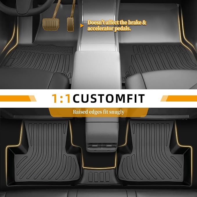 Floor Mats for Toyota Prius 2012 2013-2015, Prius Floor Mats (NOT for Prius c or Prius v or Plug-in), TPE Non-Slip Waterproof Summer Winter Floor Liners
