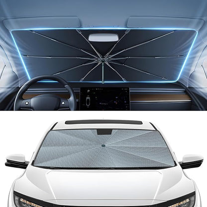 Autorder Windshield Sun Shade Umbrella for 2016-2021 Honda Civic Accessories,Upgraded Ice Crystal Material,Easy Setup Umbrella Sunshade for Car Windshield,100% Sun Blocking