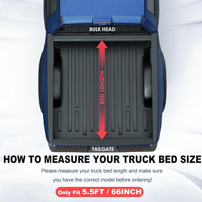 5.5FT Tri-Fold Hard Truck Bed Tonneau Cover Compatible with 2022-25 Tundra | Toyota Tundra Fleetside Fiberglass Truck Bed Tonneau Cover Combination of Fiberglass and PP Honeycomb Design (66in)