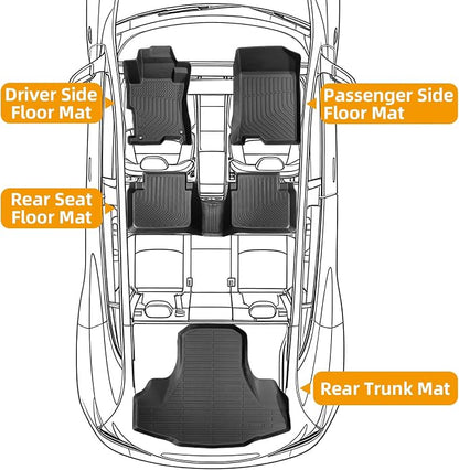 Floor Mats for Honda Accord Sedan 2008-2012(Gas ONLY), NOT for Coupe, Custom Fit Accord Sedan LX LX-S EX EX-L LX-P SE LX Premium Floor Mats, TPE All Weather Protection Waterproof Cargo Liner