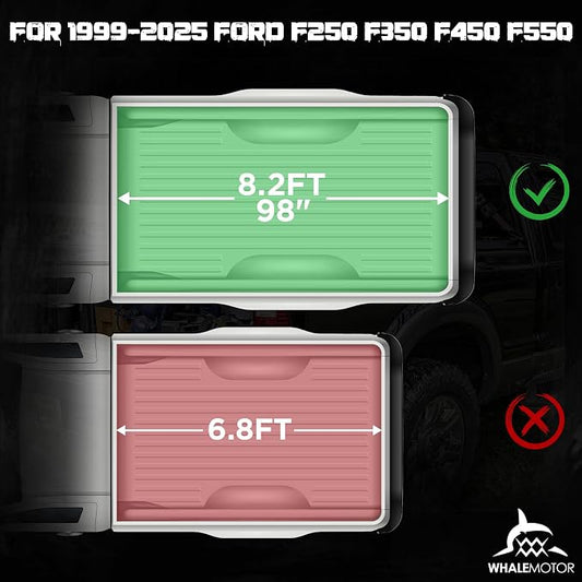 Hard Folding Truck Bed Tonneau Cover Compatiable with Ford Super Duty 8.2 FT Long Box, 1999-2026 F250 F350 F-250 F-350, Tri Fold Style