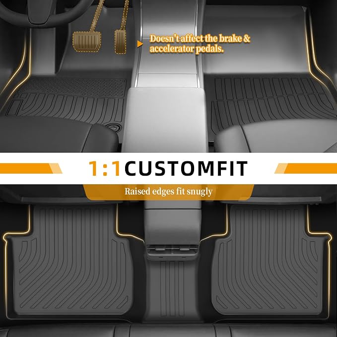 Floor Mats for Toyota Camry 2018 2019 2020 2021 2022 2023 2024(FWD ONLY), (Non Hybrid or AWD) 2022 Camry Floor Mats, 1st & 2nd Row & Cargo Liner, TPE Anti-Slip Waterproof Car Accessories