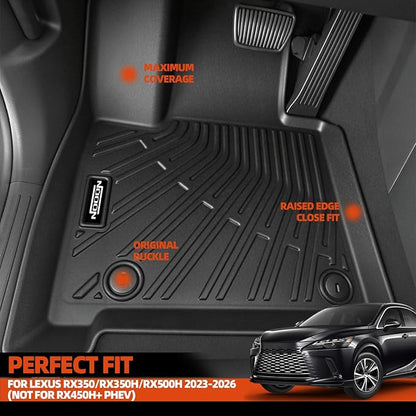 Custom Fit Floor Mats for Lexus RX RX350/RX350H/RX500h(NOT for RX450h+ PHEV) 2023-2026, All Weather TPE Floor Liners with Trunk Mat & Backrest Protectors, Odorless Full Set Interior Accessories