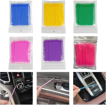 100Pcs Disposable Up Paint Micro Brush Applicator Sticks, Car Touch Up Paint Brush Tips, Detailing Car Products, Auto Exterior Care (Rose Red)