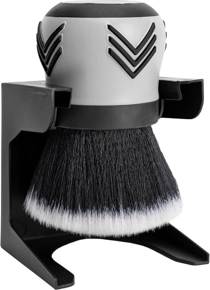 VIKING Car Cleaning Brush for Car Detailing Kit, Super-Soft Bristles for Interior Detail and Cleaning, 5 Inch Diameter, Black/Grey, Storage Stand Included