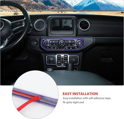 RT-TCZ Air Conditioning Dashboard Center Console Control Trim Panel Cover Interior Accessories Decoration Trim Kit for 2018-2022 Jeep Wrangler JL JLU & Jeep Gladiator JT (Purple)