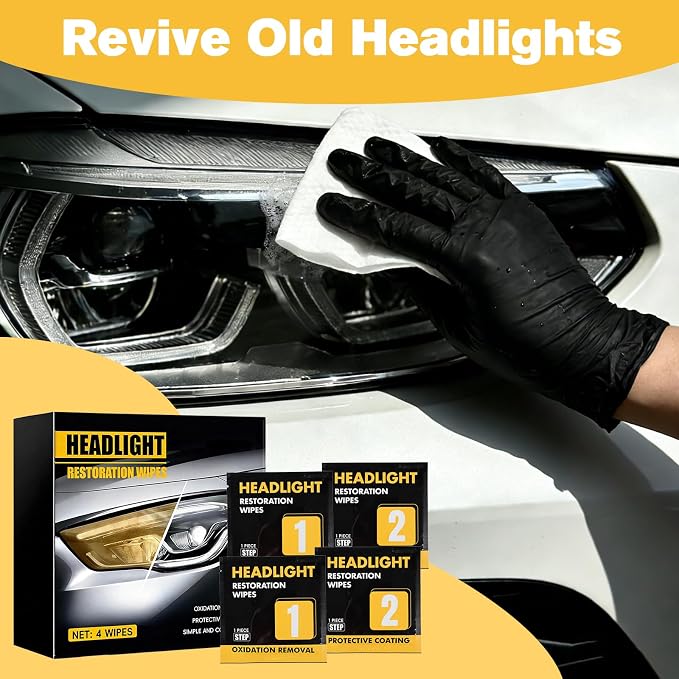 Ceramic Headlight Restoration Kit,Ceramic Trim Coat Kit,Ceramic Headlight Restoration Professional Detailer Pack,Ceramic Glass Coat Protectant,Easily Remove Oxidation From Old And Faded Headlights