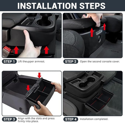 Center Console Hanging Organizer Box for Chevy Silverado/for GMC Sierra 1500 2019-2026 &for Silverado/Sierra 2500HD 3500HD 2020-2026,Jump Seat Accessories Fit Only Split-Bench Folding Seat
