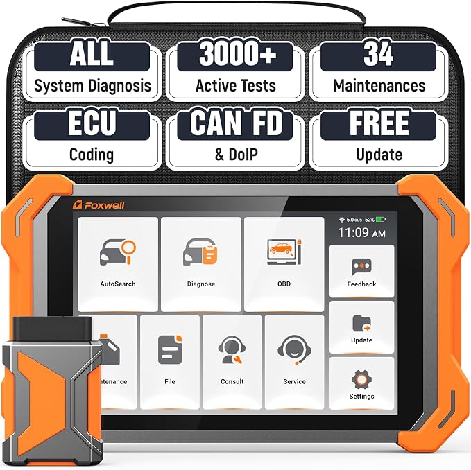 FOXWELL NT919BT All System Diagnostic Tool - Automotive Bidirectional Scan Tool, 3000+ Active Tests, 34 Maintenances, ECU Coding, CAN FD & DoIP, Lifetime Free Update, Car OBD2 Scanner for 140+ Brands