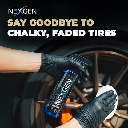 Nexgen Wet Look Tire Shine (16oz) - High-Gloss Finish & UV Protection - Keeps Tires & Trim Fresh - On-the-Go Car Detailing - Car Cleaning Supplies - for Tires, Plastic, Rubber, & Vinyl