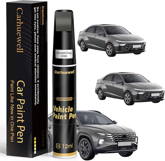 (A5G) Amazon Gray Touch Up Paint Compatible with Hyundai, Exact Match Car Paint Pen Automotive Scratch Repair Remover Kit Quick & Easy Solution for Vehicle Chips and Nicks