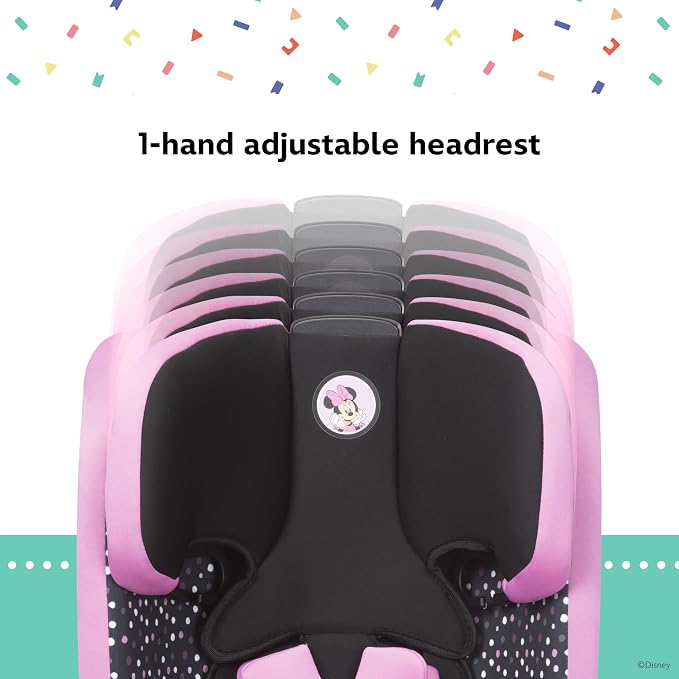 Disney Baby MagicSquad 3-in-1 Harnessed Booster Car Seat, Minnie Dot Party