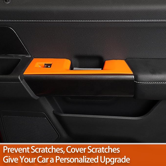 GZXinWei Interior Accessories for Ford F150 2021 2022 2023 2024 2025 2026 Door Window Control Switch Panel Trim Sticker Cover Decor Parts Orange
