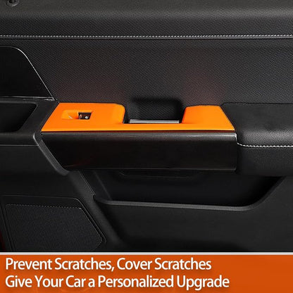 GZXinWei Interior Accessories for Ford F150 2021 2022 2023 2024 2025 2026 Door Window Control Switch Panel Trim Sticker Cover Decor Parts Orange