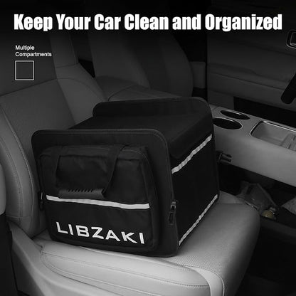 LIBZAKI Car Trunk Storage Organizer, Collapsible Trunk Storage Box for Car Truck SUV-Black