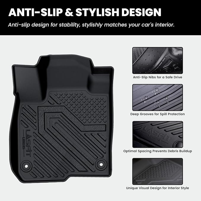 LASFIT Floor Mats & Cargo Mat with Backrest Mat for Honda HRV 2027 2026 2025 2024 2023 Sport/LX/EX-L & for Acura ADX 2025-2026, All Weather TPE Custom Fit HR-V Floor Liner Accessories Full Set