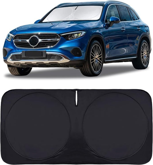 for GLC300 Windshield Sun Shade Foldable Sunshade for Mercedes Benz 2017-2022 GLC SUV Windshield Cover Car Front Window Sun Visor Shield 2024 for Benz GLE350 GLK GLA GLB GL ML350 EQC Car Accessories