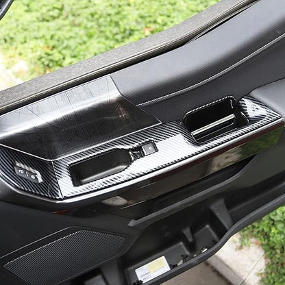 Carbon Fiber Interior Front Door Window Switch Panel Cover Trim for Ford F150 2021+ Decoration Accessories