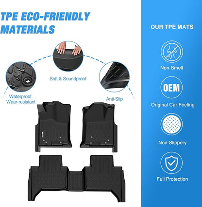 Nilight Floor Mats for Toyota Tacoma Double Cab 2005 2006 2007 2008 2009 2010 2011 2012 2013 2014 2015 All Weather Custom Fit Heavy Duty Floor Liners