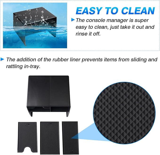 Autorder Center Console Organizer for Toyota Corolla Cross 2022-2025 Without Wireless Charger Accessories Armrest Storage Box Secondary Insert Tray Black(Not for Corolla)