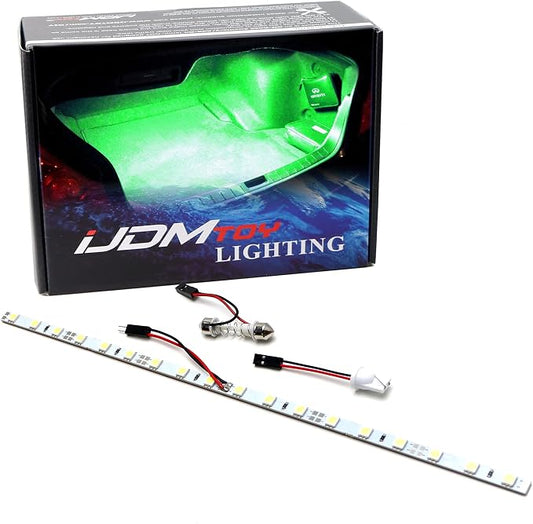iJDMTOY 18-SMD-5050 LED Strip Light Compatible with Car Trunk Cargo Area or Interior Illumination, Emerald Green