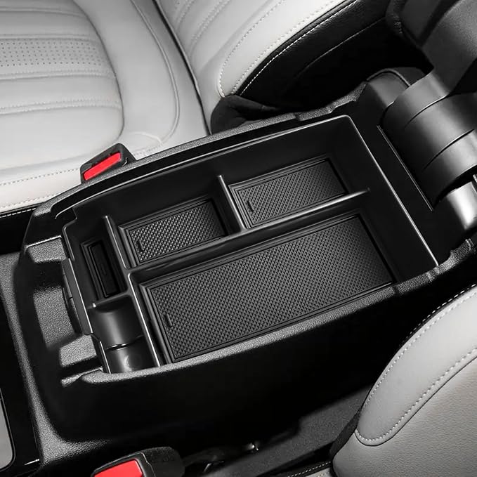 HGWEI Center Console Organizer Compatible with Ford Escape 2020-2026/Bronco Sport 2021-2025 Accessories, Insert Armrest Box Secondary Storage Tray Black ABS Materials (Not for U725 2-Door)