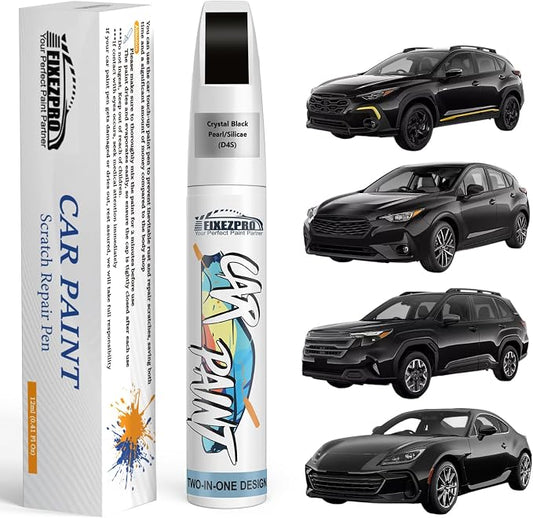 D4S Crystal Black Pearl/Silicae Touch Up Paint for Subaru, Color Exact Match Car Paint Scratch Repair Remover Pen Kit Quick & Easy Fix Vehicle Chips and Automotive Nicks Scuff