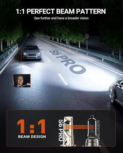SEALIGHT 9005 H11 Lights Combo, 96,000LM Ultra-1000% Brighter S6-Pro with 2025 4th-Core LED Chips, 6500K hb3 h8 Combo or fog, Up 80,000hrs+ Lifespan, 3 Min Plug and Play,IP68, Pack of 4