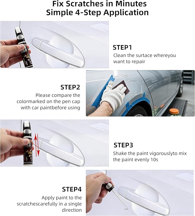 Carpathian Grey(2204/1AU/LKT) Car Paint Touch Up Pen Compatible with Landrover, 2-In-1 Color Accurate Touch Up Car Scratch Repair Paint Match Landrover Series Automotive Scratch Remover for Nicks & Chips Repair