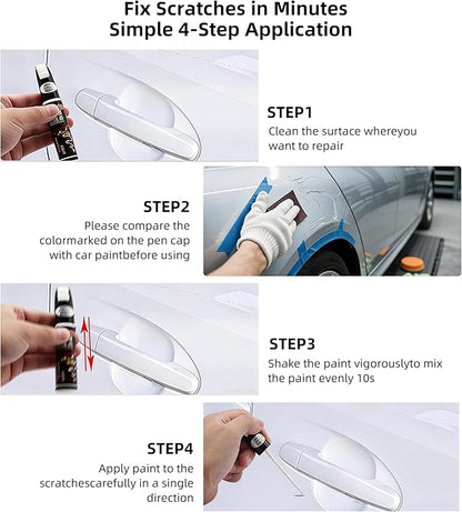 Santorini Black(820/1AG/PAB) Car Paint Touch Up Pen Compatible with Landrover, 2-In-1 Color Accurate Touch Up Car Scratch Repair Paint Match Landrover Series Automotive Scratch Remover for Nicks & Chips Repair